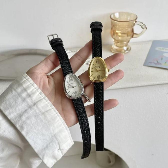 DF287 >> MOCCA Jam Tangan Wanita Analog Strap Kulit Premium Gogoey Snake Head 03 Luxury Vintage Fash