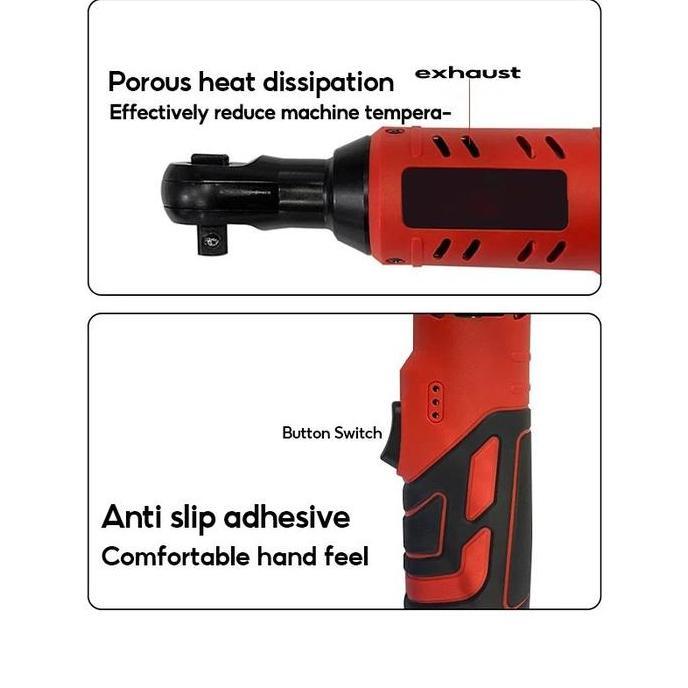 OSHAKAN Reaim Kunci Angin Ratchet 3/8" Pneumatik Kunci Ratchet dengan Output Torsi Maksimal 90N.m ku