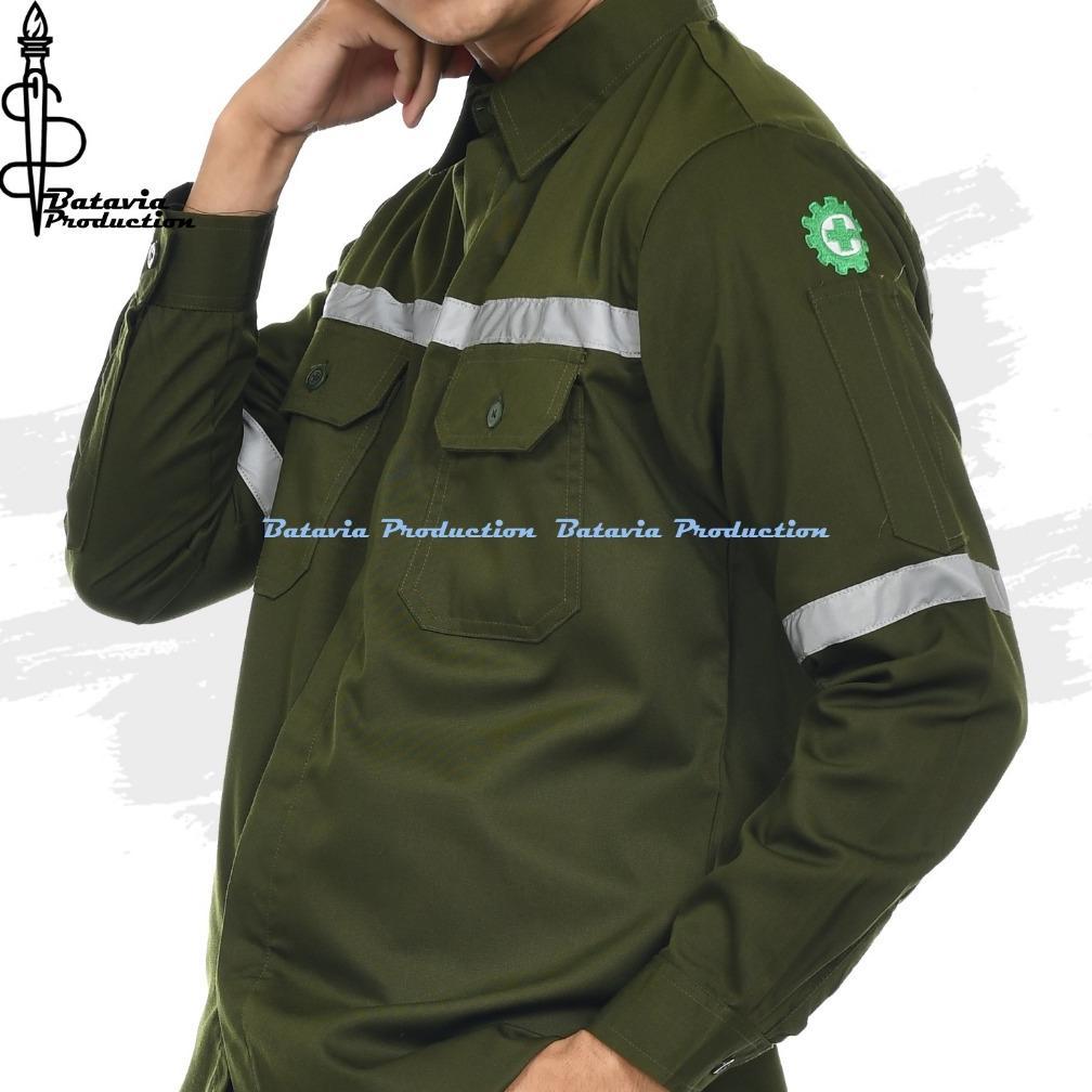 BEST SELLER BAJU KEMEJA WEARPACK ATASAN SAFETY K3 PROYEK INFRASTRUKTUR  TAMBANG LENGAN PANJANG KATEL