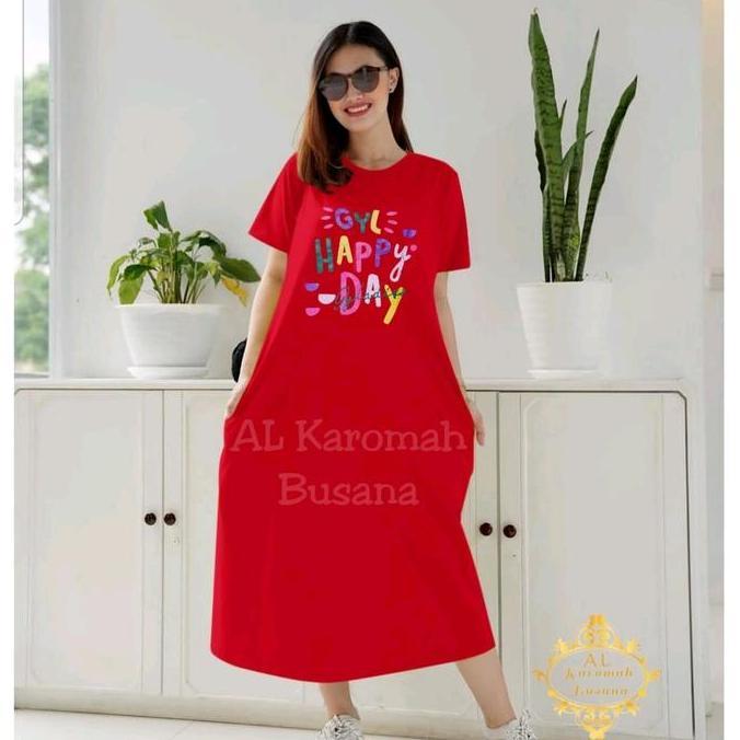 DR178 >> Dress Wanita Rumahan / Dress Wanita Kaos / Dress GYL day / Dress Saku Kiri Kanan Jumbo 3 Uk