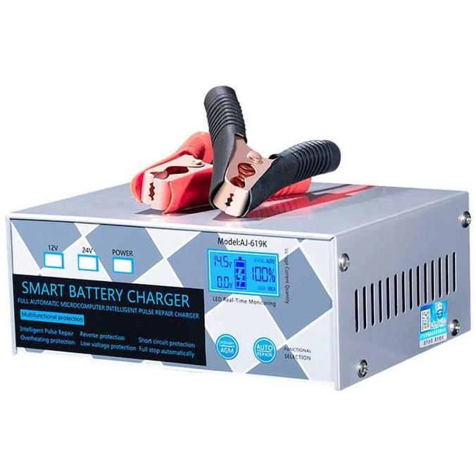 GEGEZY ANJING Charger Aki Mobil Motor Auto Off Battery Charger 12V/24V 20A