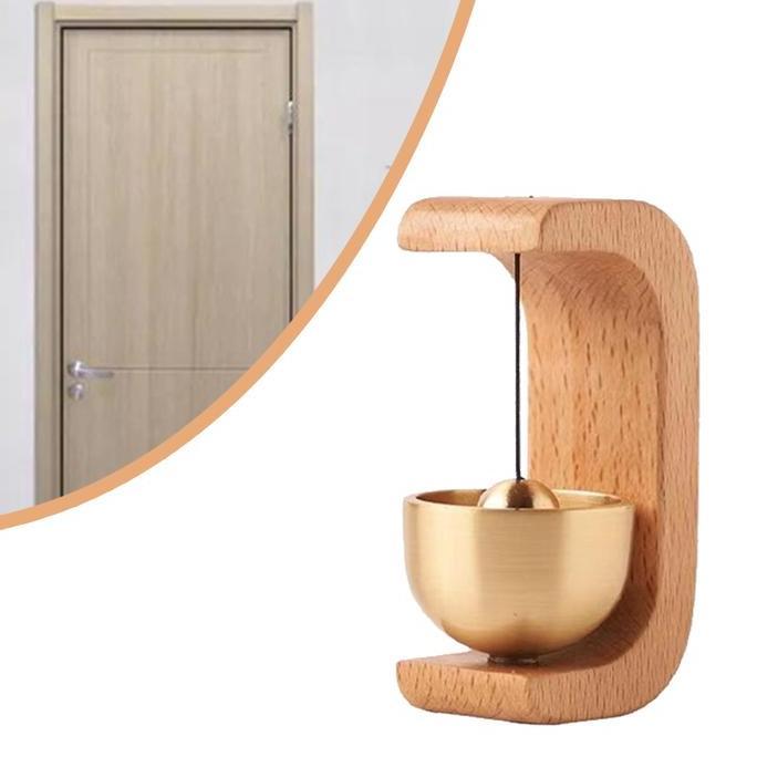 GEGEZY Bel Pintu Kayu / Bel Rumah / Bel Pintu Kayu Solid / Lonceng Angin / Lonceng Pintu Kuningan / 
