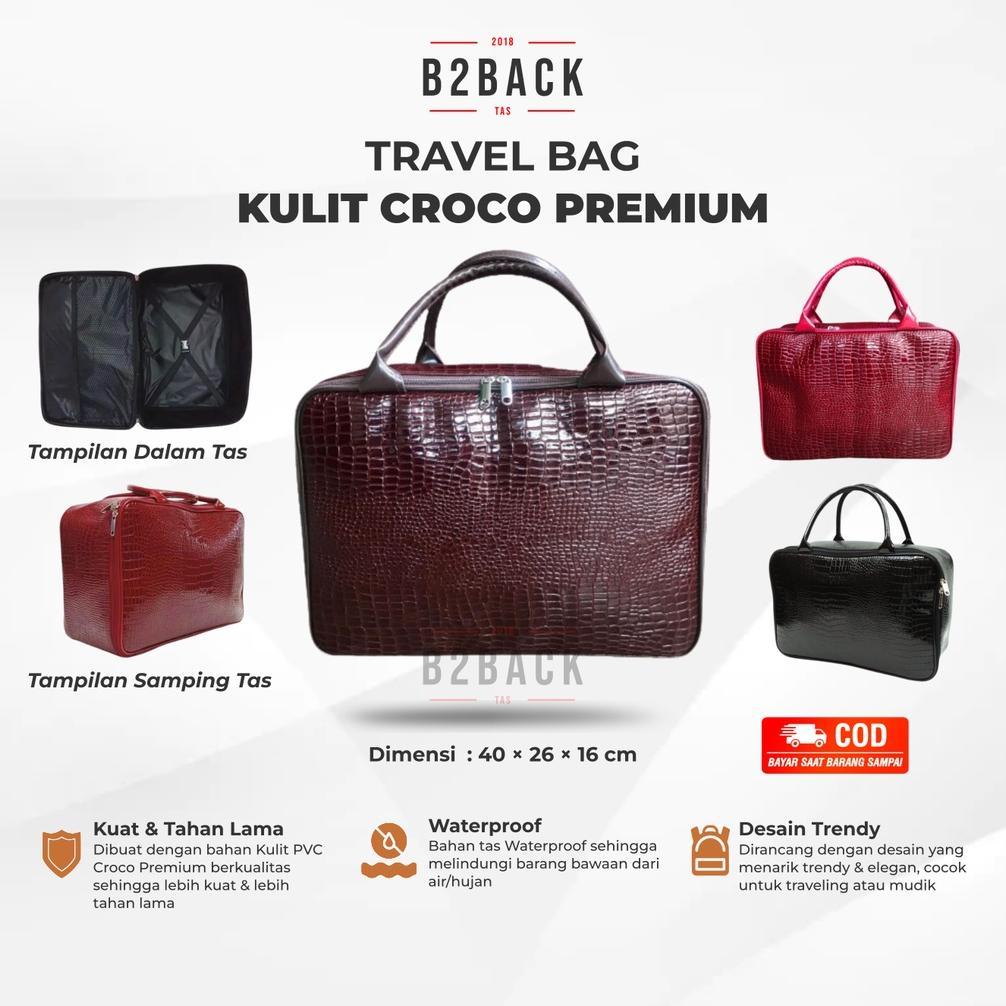 PREMIUM TRAVEL TAS TRAVELING PAKAIAN DUFFLE BAG BAJU JUMBO WANITA PRIA JINJING MURAH BESAR KULIT CRO