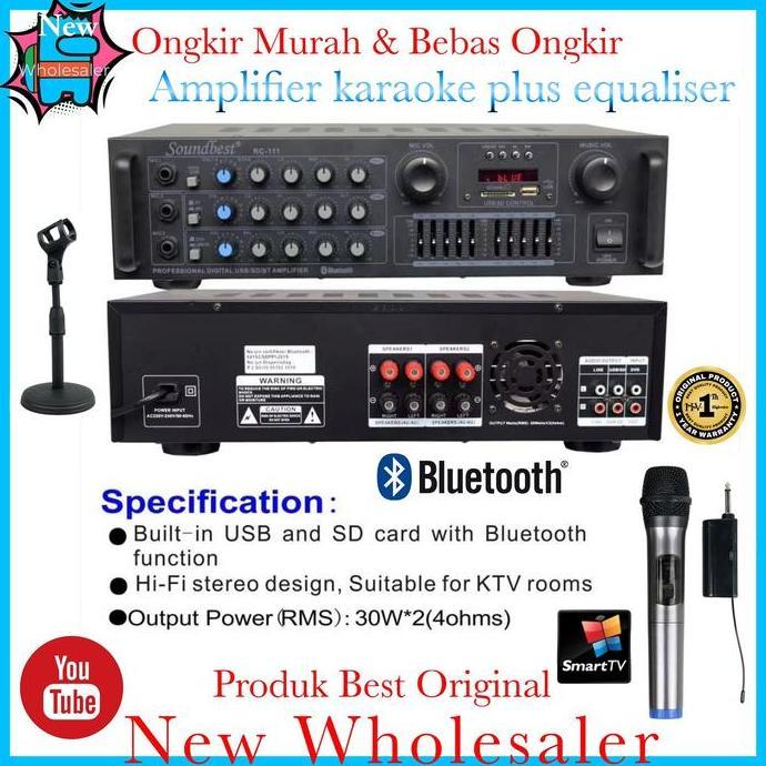 Power Amplifier Karaoke Soundbest Rc111 New Plus Equaliser Usb Terbatas