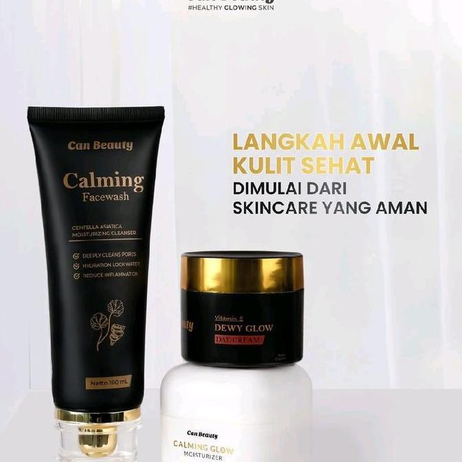 Can Beauty Paket Basic Skincare Untuk Pemula - Facial Wash, Calming Moisturizer & Day Cream - Mencer