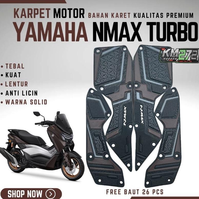 PIJAKAN ALAS KARPET MOTOR NMAX TURBO/NEO | AKSESORIS NMAX TURBO | VARIASI NMAX TURBO KARET PREMIUM
