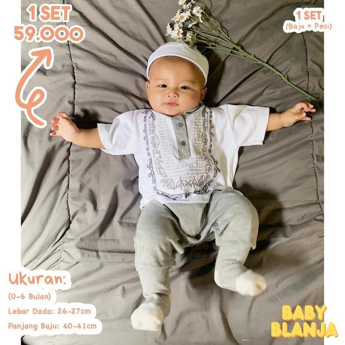 Baju Koko Bayi Laki-Laki Newborn Abiyan Set