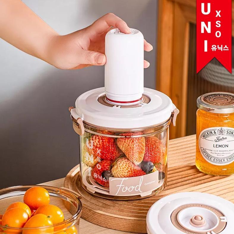 hot product unixso kotak penyimpanan kontainer makanan kulkas bening dengan vakum anti kedap bukan t