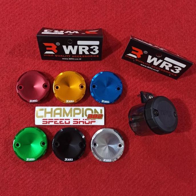 Paket Tabung Minyak Rem Smoke WR3 + Tutup Tabung Minyak Rem CNC WR3