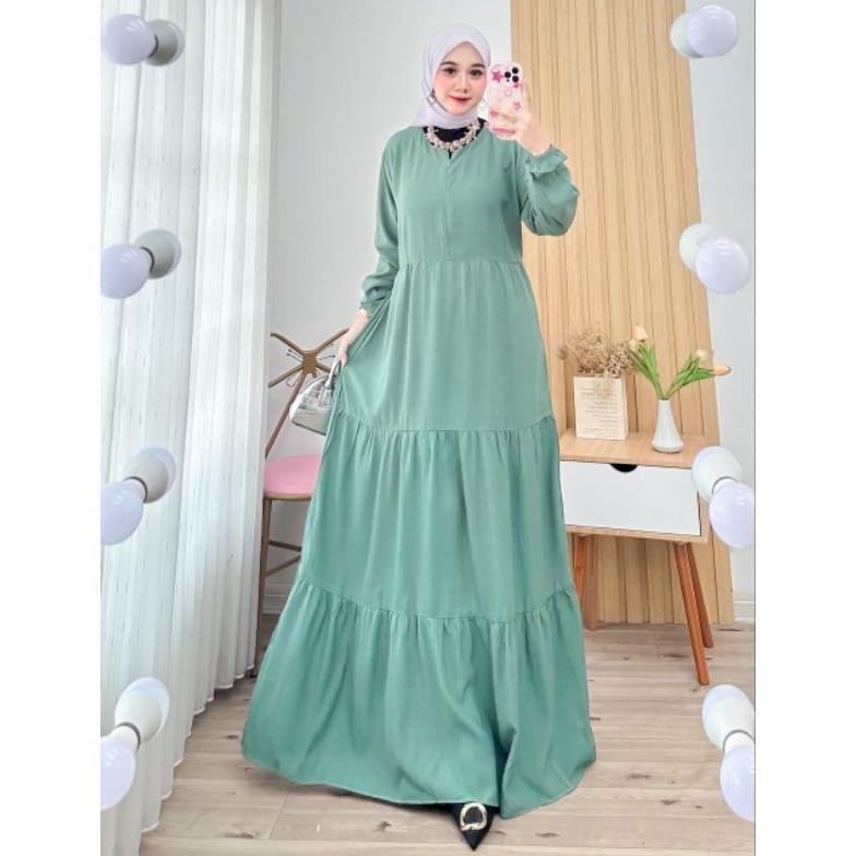 Awet Najwa Gamis Terbaru Jumbo Ld 120 / Gamis Rayon Premium / Gamis Polos