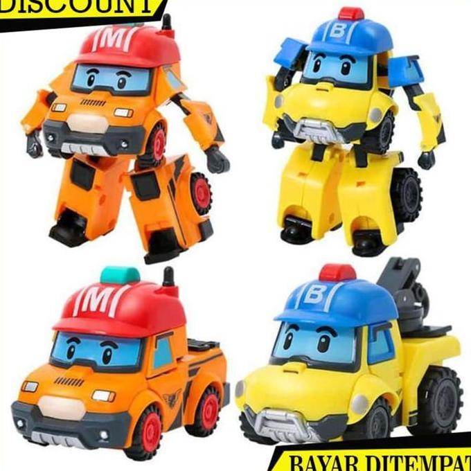 Bst Ready Mainan Robocar Poli Mark & Bucky Bisa Berubah Bentuk Figure Robot Tran Best Seller