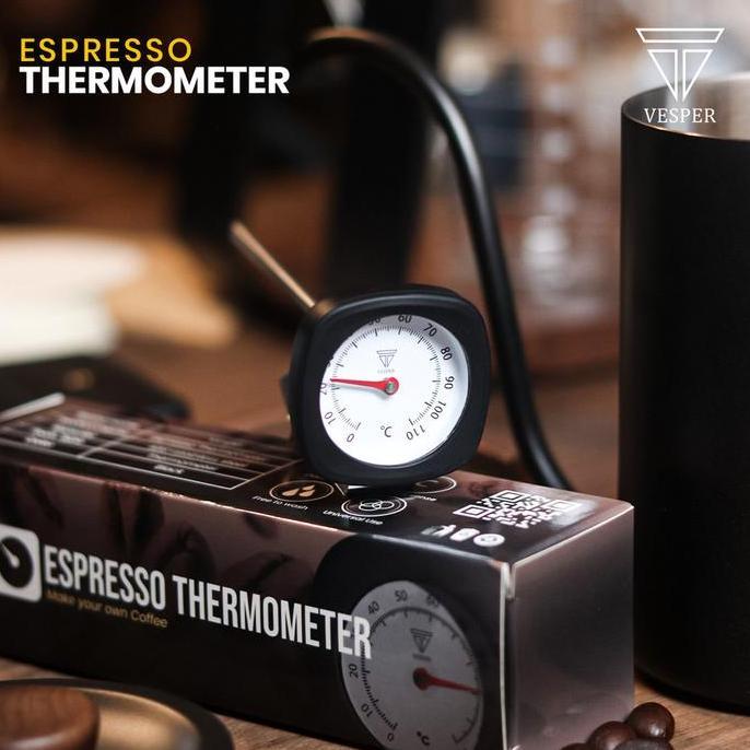 VARARDIGA - VESPER THERMOMETER ESPRESSO COFFEE MILK WITH BLACK RUBBER / THERMOMETER DAPUR ALAT UKUR 