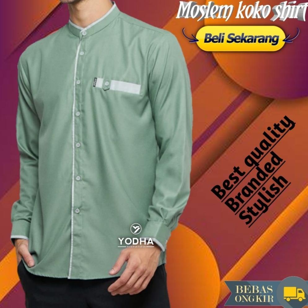Unik Baju Koko Pria Putih Kemko List Polos Pria Panjang Baju Koko Dewasa Basic Shanghai Seragam Pond