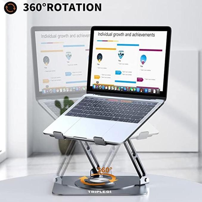 TRIPLEDI Laptop Stand 17.3 inch Aluminium Alloy TD147 Rotatable Holder Penyangga Adjustable Dudukan 