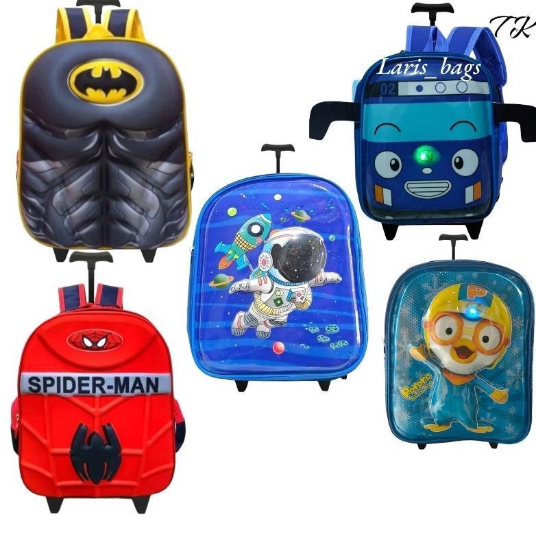ORIGINAL TAS SEKOLAH TROLI/TAS TAYO TROLI/TAS BATMEN TROLI/TAS SPIDERMAN TROLI/TAS CAPTEN TROLI/TAS 