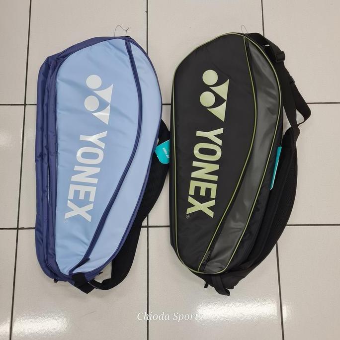 tas Raket Badminton bad minton yonex yonek bulutangkis bultang 2 resleting blue Black Hitam Biru