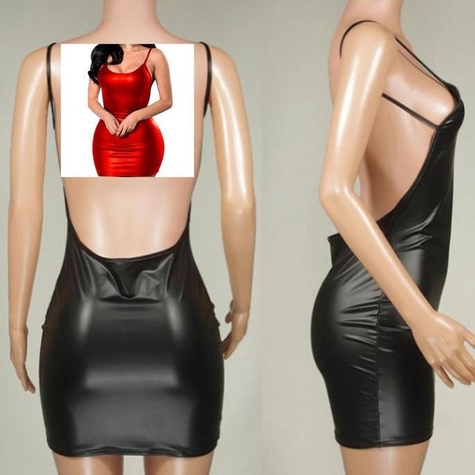 LINGEIRE SEKSI KULIT BACKLESS MINI DRESS CLUBBING MODEL EROPA AMERIKA