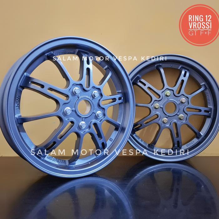 Velg Vespa ring 12 Vrossi GT GUN METAL Tubeless FRONT + FRONT R12 vespa klasik GTS