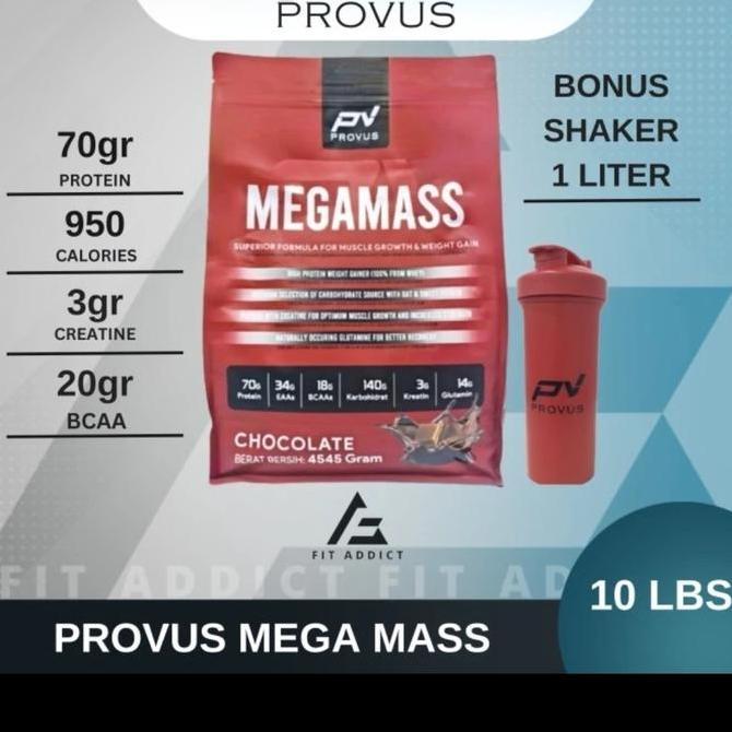 PROVUS MEGA MASS 10 LBS 20 SERVING GAINER TERBAIK WEIGHT GAINER 5.5 KG