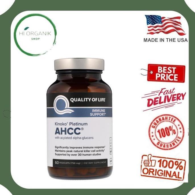 Quality of Life Labs, Kinoko Platinum AHCC, 750 mg, 60 Vegicaps