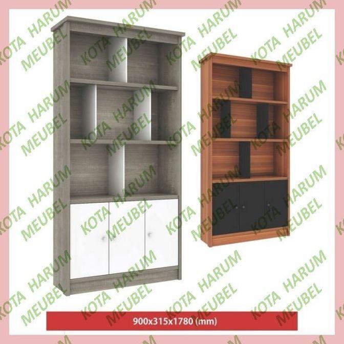 lemari buku minimalis kayu rak buku dinding kayu romaro rb 06 bandung