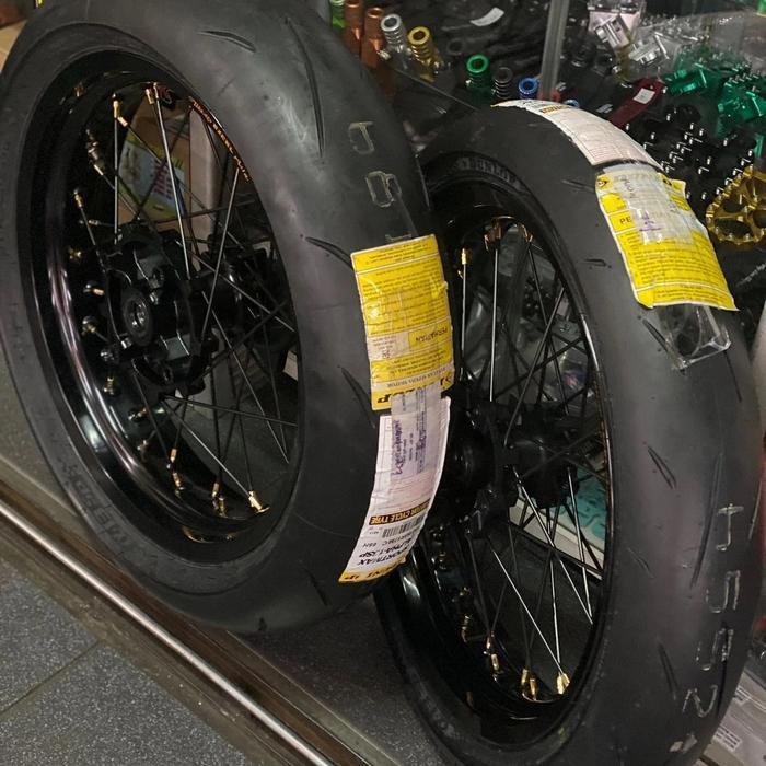 Paket ban set Supermoto crf 150 premium ban dunlop velg excel takasago
