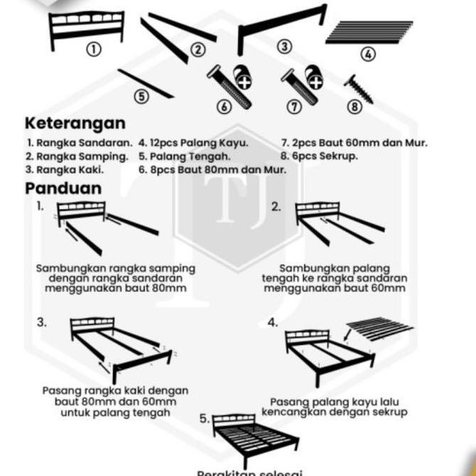 Ranjang kayu medium 120x200