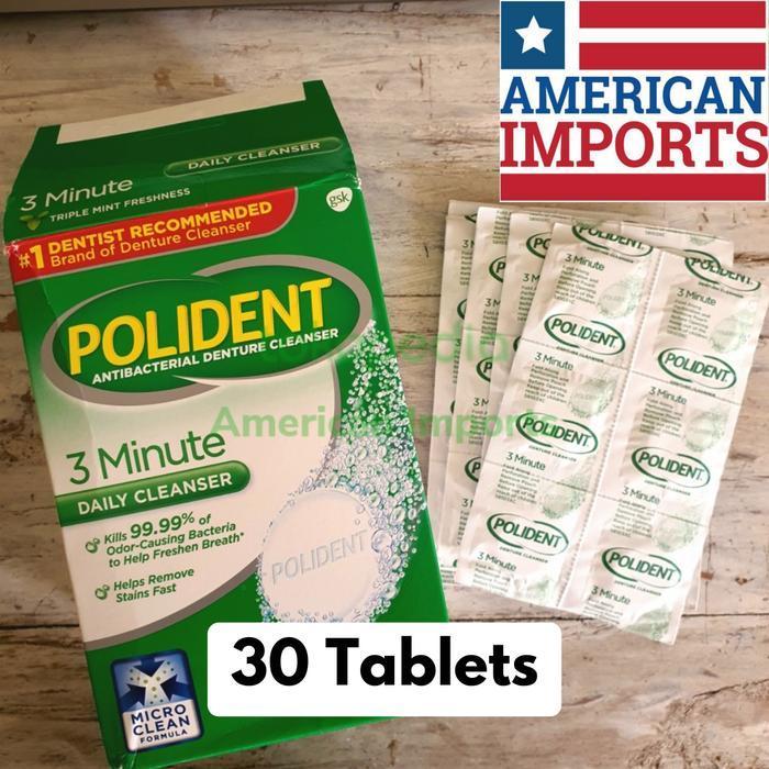 Polident Antibacterial 3 Minutes Denture Cleanser 30 Tablets