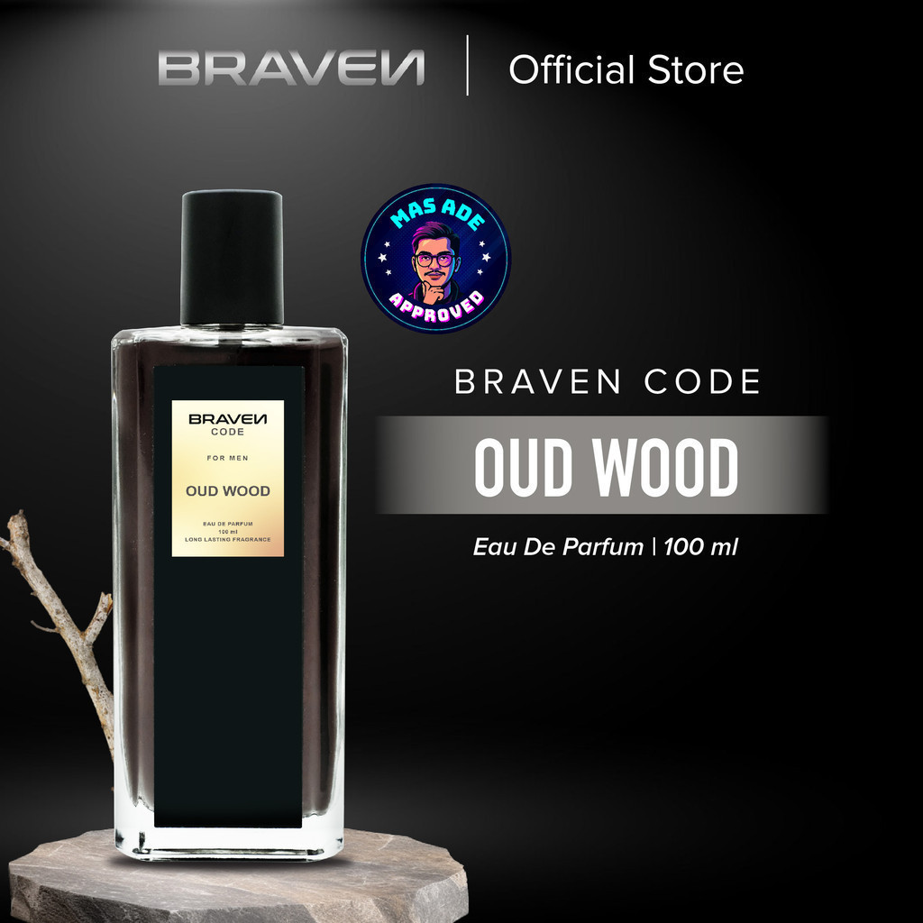 Braven Code Eau De Parfum Oud Wood 100ml - Parfum Pria Terlaris Viral - Parfum Tahan Lama Best Selle