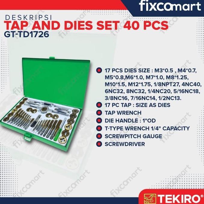 Tekiro Tap & Die Set 40 Pcs
