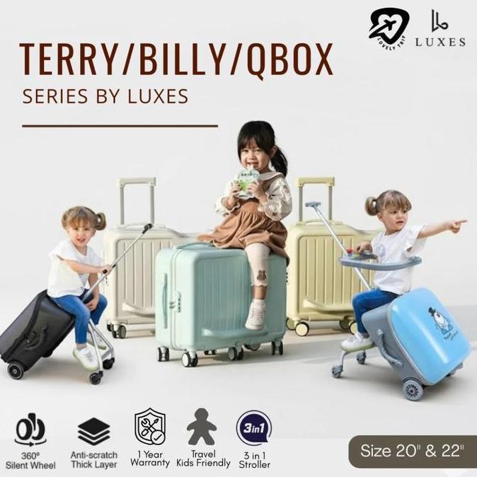 Koper Stroller Anak Koper Q-Box Lazy Luggage 2 In 1 Koper Duduk Anak Qbox Q-Box
