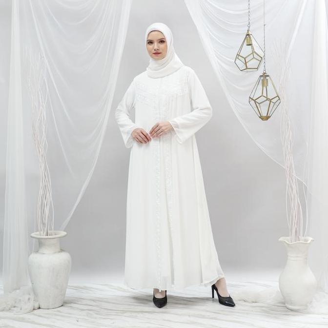 Sakha - Gc 06 Hitam Baju Gamis Putih Wanita Brukat Gamis Putih Ceruti Jumbo Terlaris Baju Lebaran Um