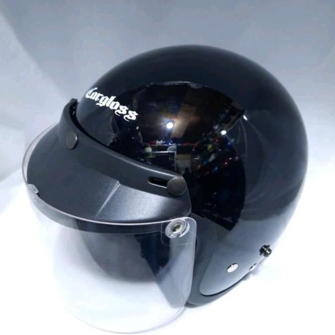 HELM CARGLOSS CFM ORIGINAL HITAM GLOSSY PLUS KACA