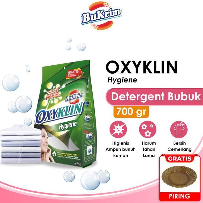 Cplokk- Sabun Detergent Bubuk Bukrim Oxyklin Hygiene 700Gr + Gratis Piring Keramik