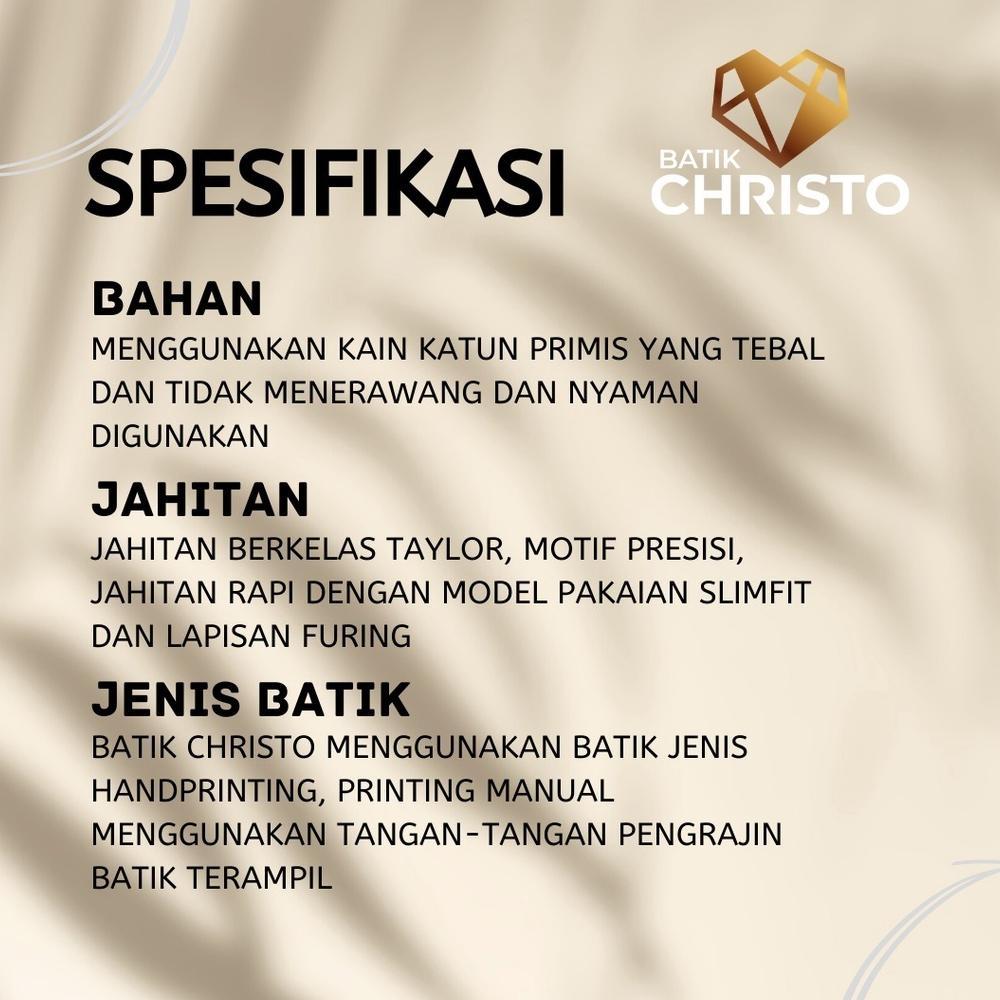 FREE ONGKIR KEMEJA BATIK PRIA BAJU LENGAN PANJANG SLIMFIT LAPIS FURING BATIK CHRISTO 1250 BAHAN KATU