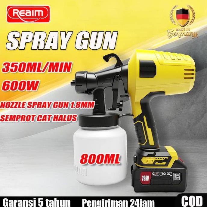TEKNOWERN REAIM Electric Spray Gun 800ML 600W High Power Sprayer cat tembok alat cat semprot portabl