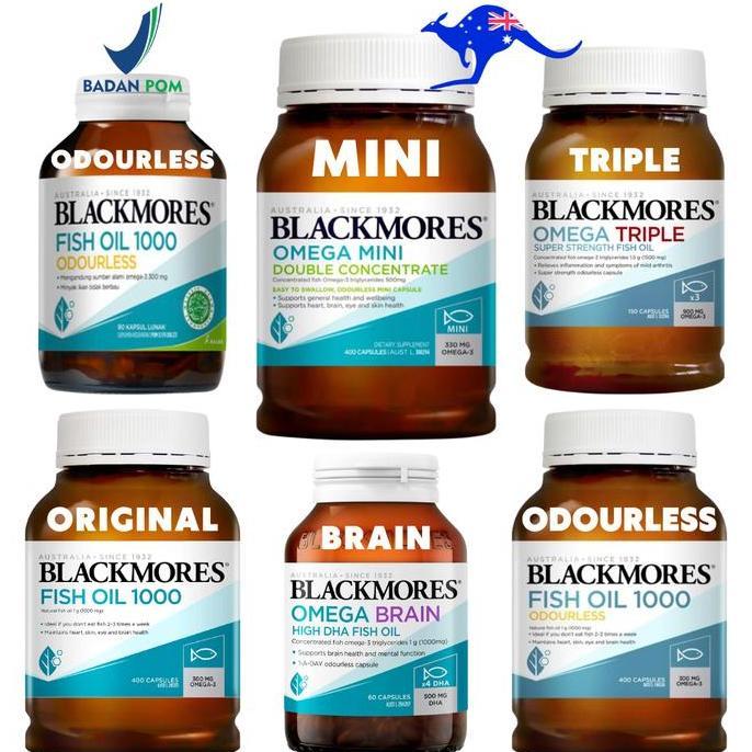 Vitbingit- Blackmores Odourless Fish Oil 1000Mg 400 Capsules Omega3 Omega 3 1000 Mg Kapsul