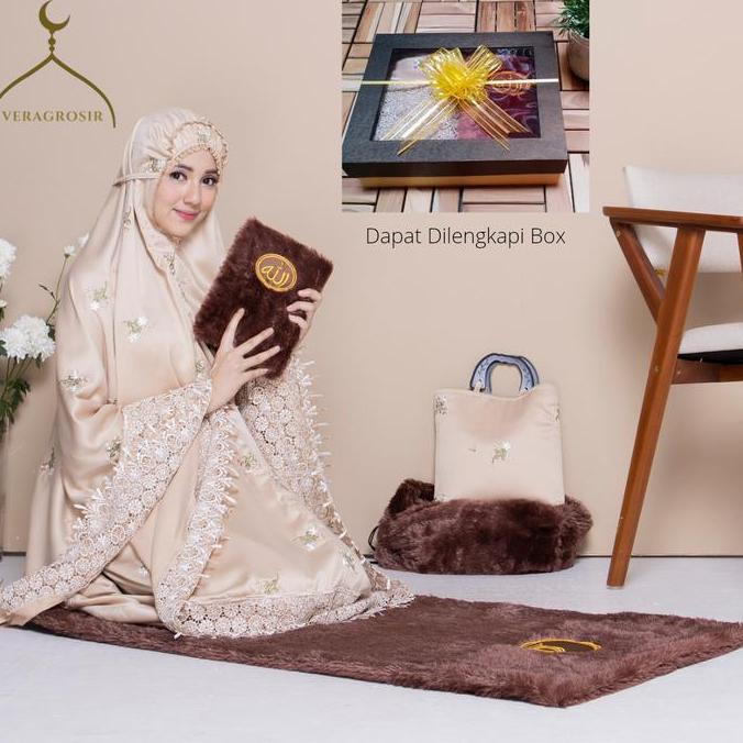 Terjangkau Full Set Mukena Dewasa Syafira Sajadah Travel Alquran Bulu