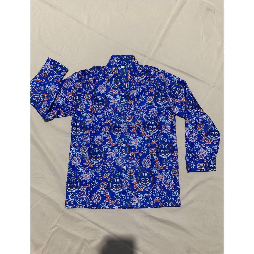 FREE ONGKIR BATIK TK IGTKI NASIONAL BATIK TK BIRU SERAGAM BATIK IGTKI TERLARIS SERAGAM SEKOLAH