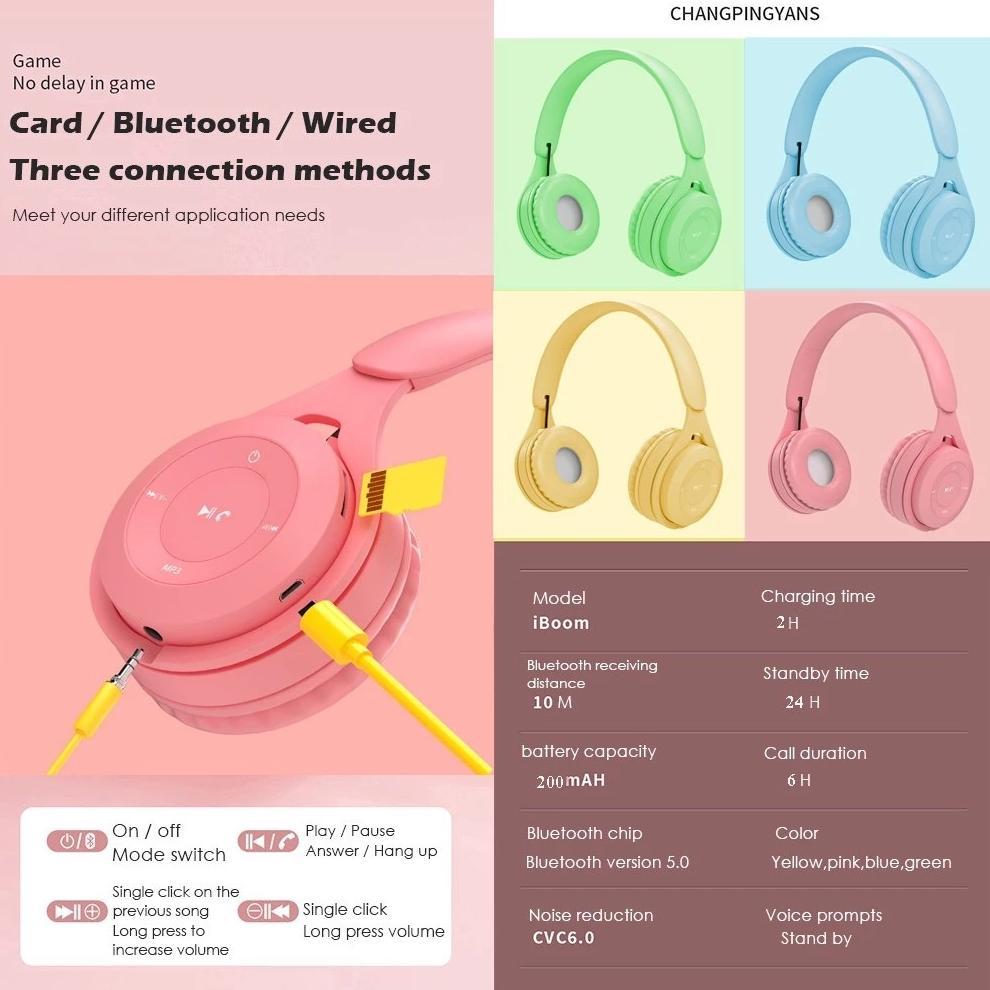 TERMURAH Headphone Macaron Wireless Y08 /Stn 36 Bluetooth Headphone Macaron Y-08 /Stn 36