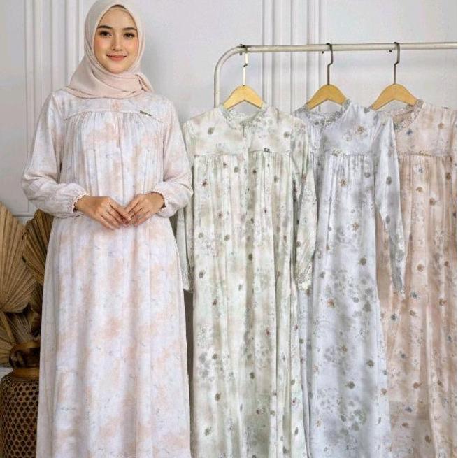 Spesial Gamis Midi Dress Puring Darby Dnl Rexury Premium Bahan Adem Nyaman Motif Bunga Rayon Printin