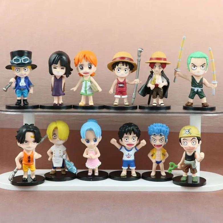 Figure One Piece Set 12 Pcs Chibi Pvc