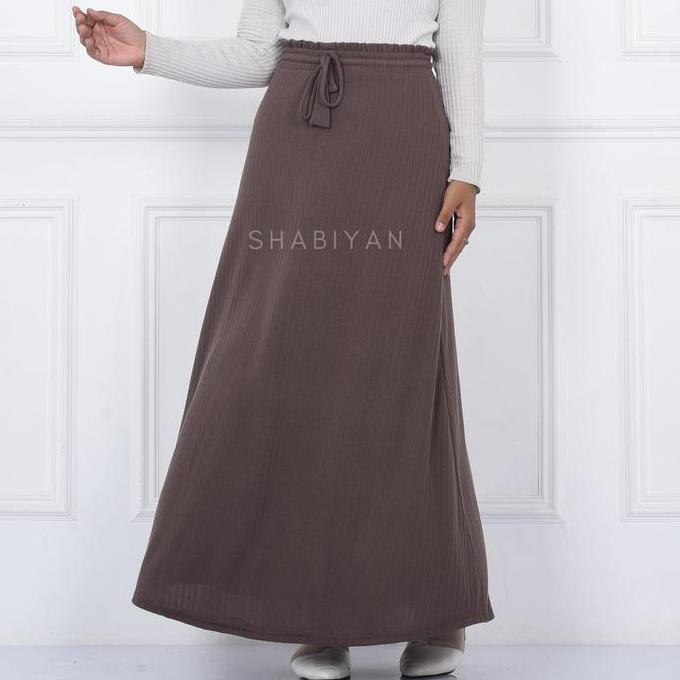 Shabiyan - Knit Skirt - Rok Knit Wanita - Rok Kaos Muslim Panjang Kekinian - 505 Basic Casual