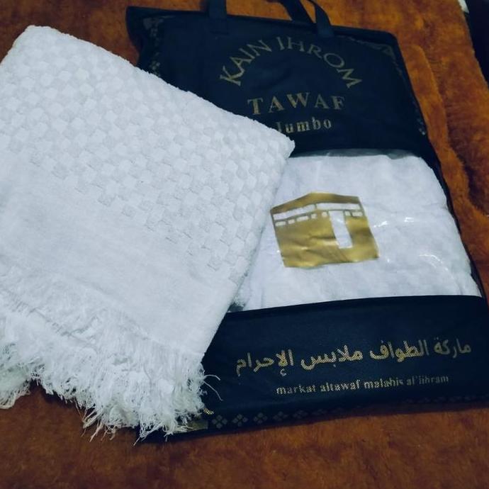 [Kain Ihram] Kain Ihram Dewasa Pria Jumbo / Kain Ihram Dan Haji / Perlengkapan Haji Dan Umroh Laki L