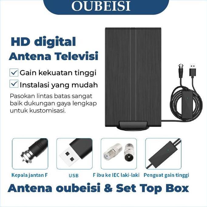 KAYLASELLER13  - OUBEISI ANTENA TV DIGITAL AT3 UNTUK 2 TV INDOOR OUTDOOR ANTI AIR TAHAN SINAR UV DEN