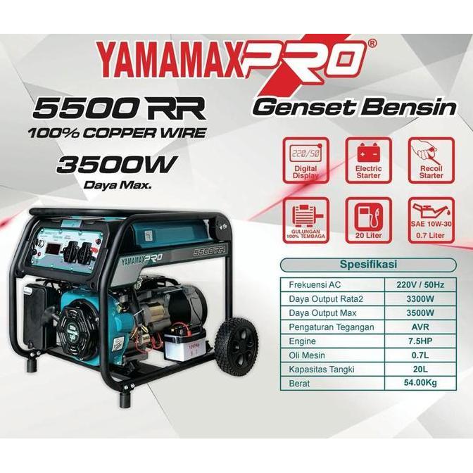 Genset Yamamax Pro 3500 Watt 5500 Rr 5500Rr Generator Listrik Pekan Promo