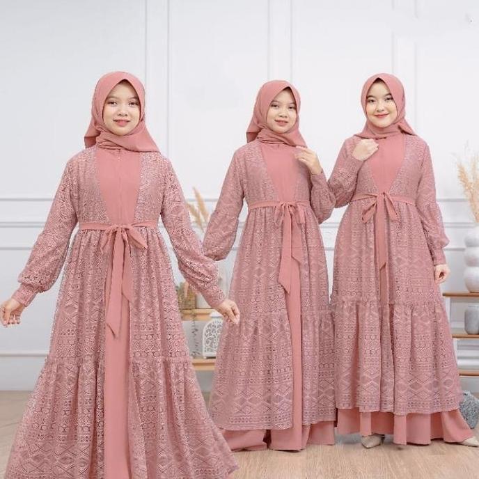 Gamis Brokat Aliyya Gamis Muslim Anak Remaja Outer Bisa Di Lepas Free Bros Lebaran 2025 2026 Allshop