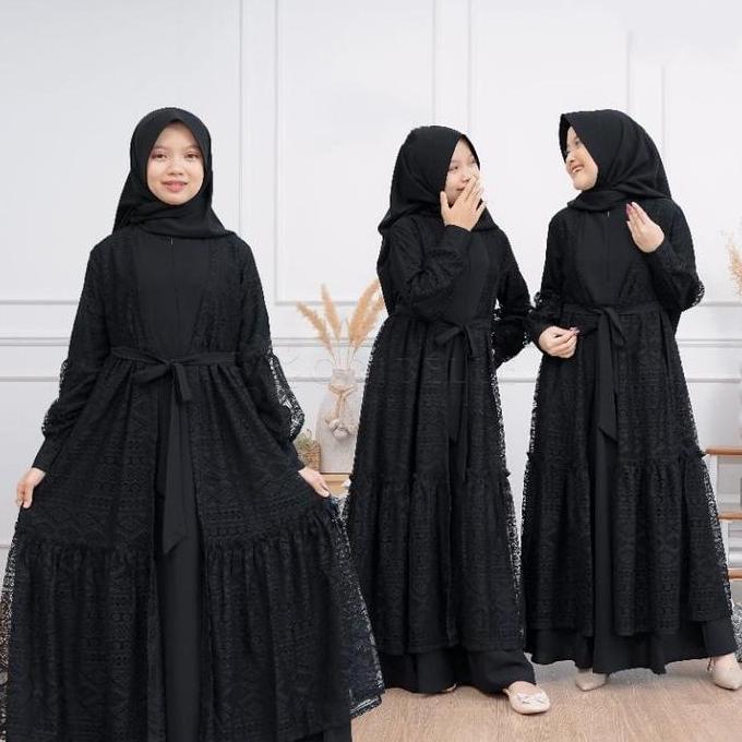 Gamis Brokat Alayya Gamis Muslim Anak Remaja Outer Bisa Di Lepas Free Bros Lebaran 2025 2026 Allshop