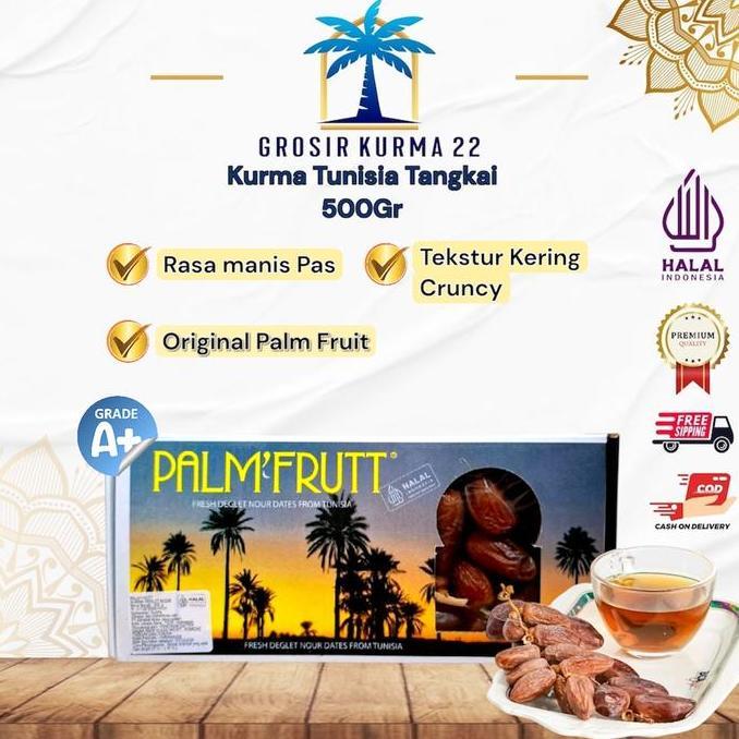 Kurma Palm Madu Tunisia Kemasan DUS 500GR Basah Chruncy Manis Palm Fruit