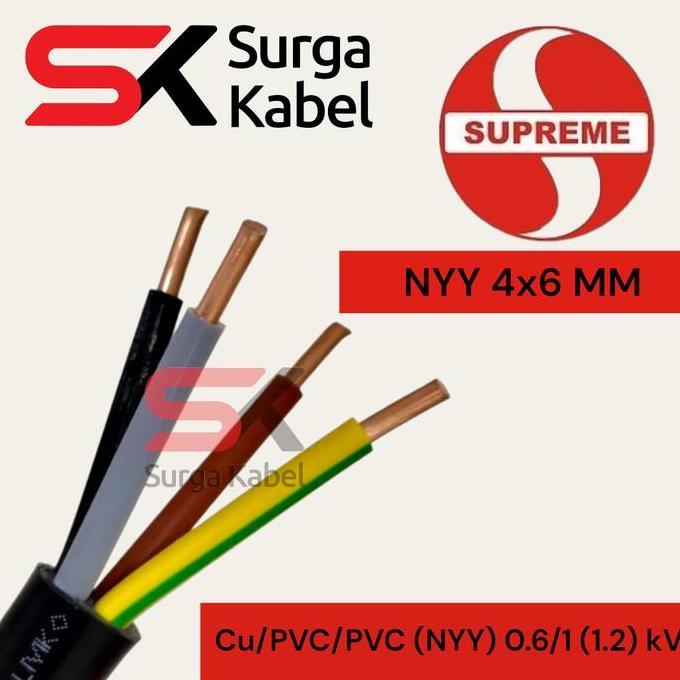 Nontizem- Nyy 4X6Mm Supreme/ Kabel Tufur 4 X 6Mm/ Kabel Kawat 4X6/ 4 X 6